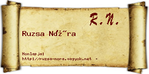 Ruzsa Nóra névjegykártya