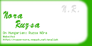 nora ruzsa business card